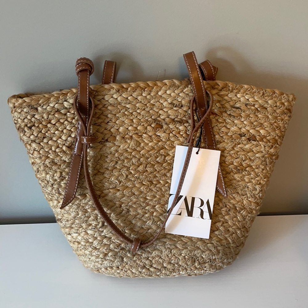 Zara Small Woven Tote Purse NWT